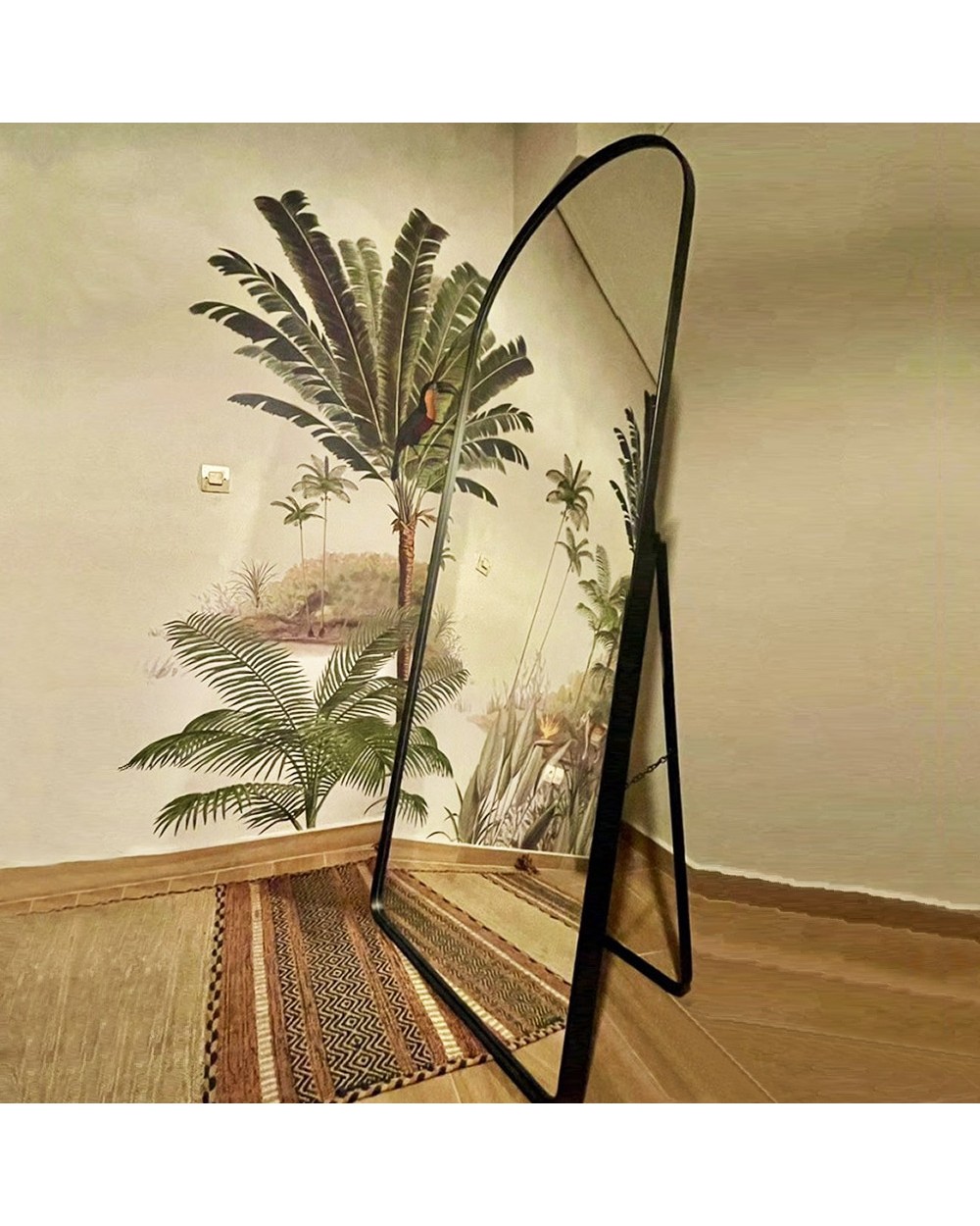 Mirror 60x180cm made of metal sheet steel in black color with
